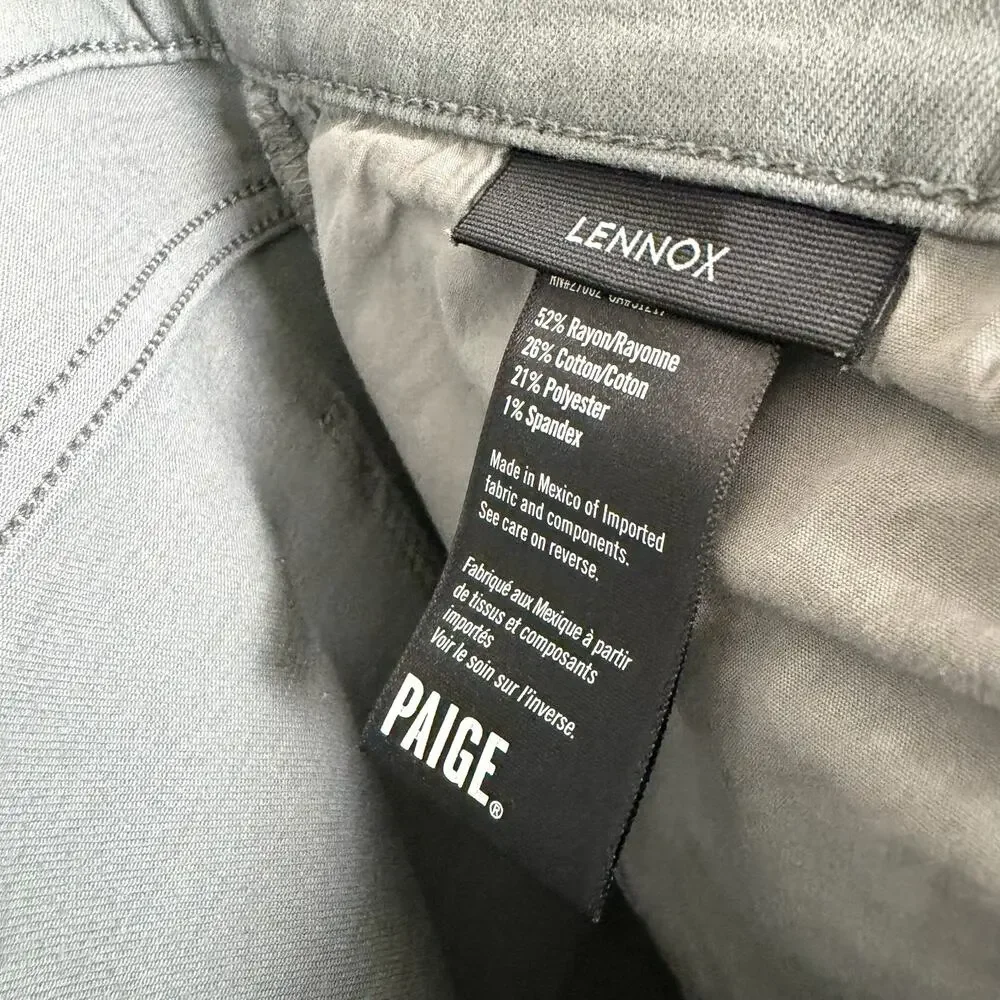 Paige Denim Men's 33x32 Lennox Slim Straight Gray Stretch Casual Jeans Pants